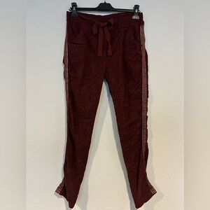 Made in Italy Burgundy Drawstring Jogger Pants